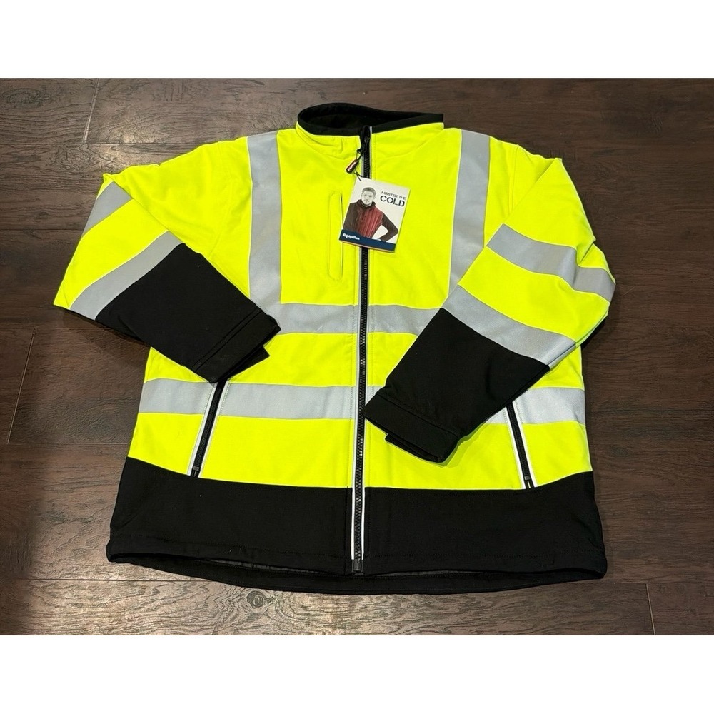 RefrigiWear Hi Vis Softshell Jacket Mens NWT‎